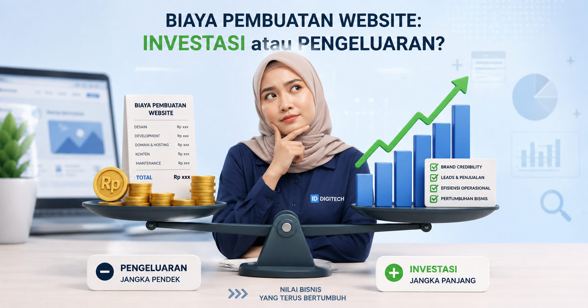 Ilustrasi biaya pembuatan website sebagai investasi bisnis jangka panjang