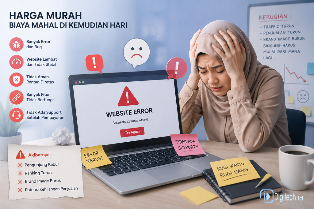 Ilustrasi Kerugian Memilih Jasa Pembuatan Website Murah Berkualitas Rendah