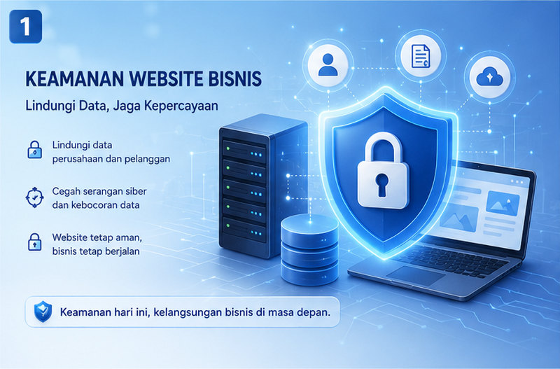 Ilustrasi Pentingnya Keamanan Website Bisnis Untuk Melindungi Data Perusahaan