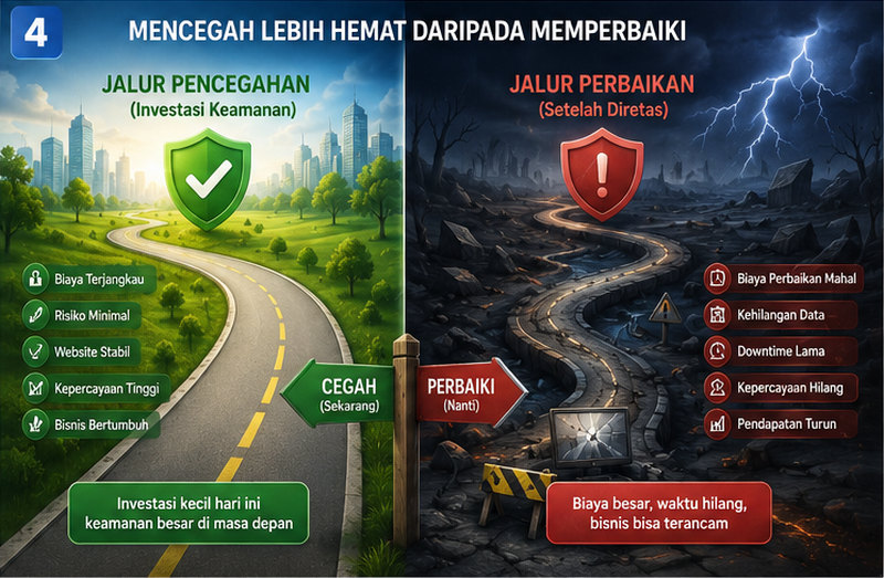 Perbandingan Biaya Investasi Keamanan Website Vs Biaya Perbaikan Setelah Diretas