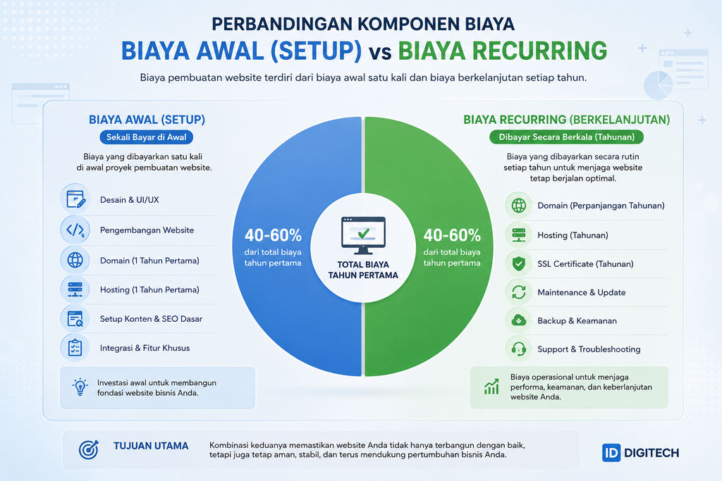 Perbandingan Komponen Biaya Pembuatan Website