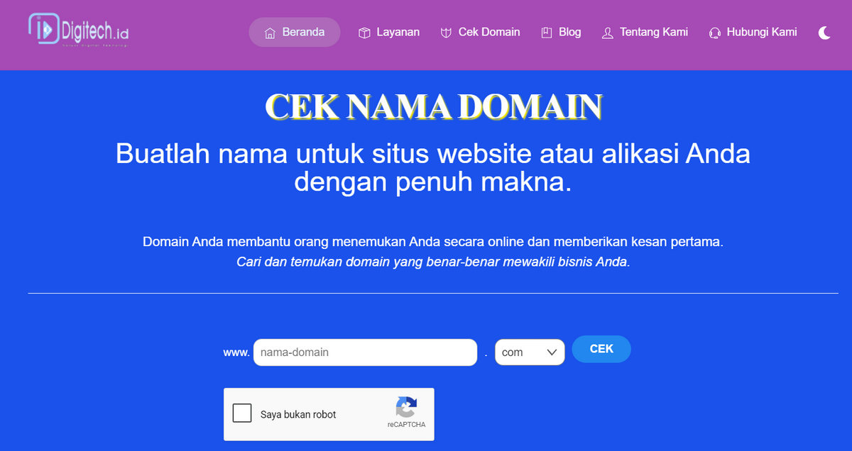 Cek Ketersediaan Nama Domain