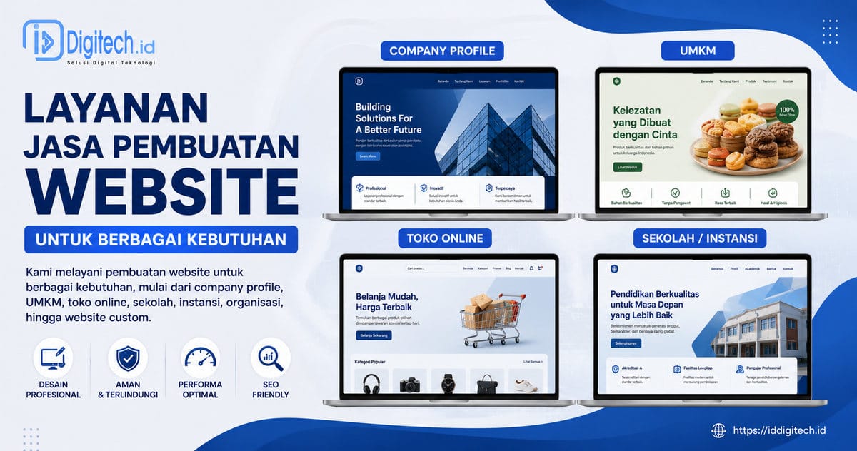 Layanan Jasa Pembuatan Website Untuk Company Profile UMKM Toko Online Sekolah Dan Instansi