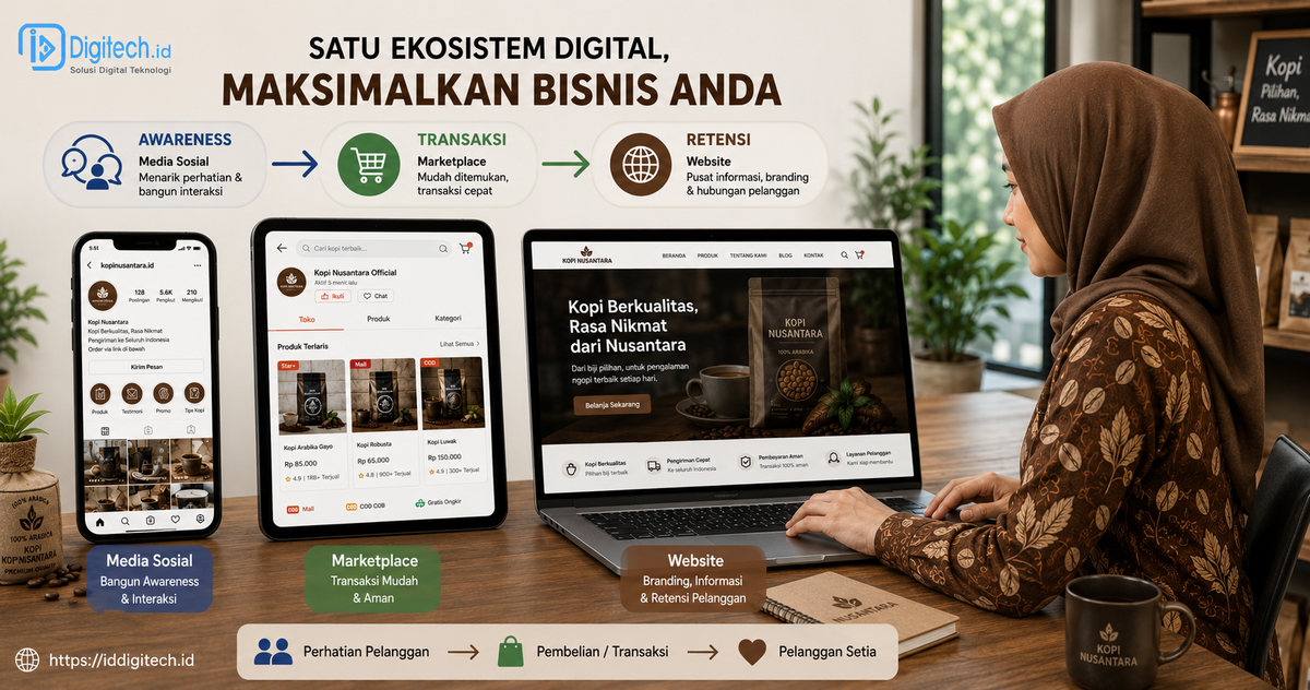 Perbandingan fungsi Instagram, Shopee, dan website untuk mengembangkan usaha Perbandingan fungsi Instagram, Shopee, dan website untuk mengembangkan usaha