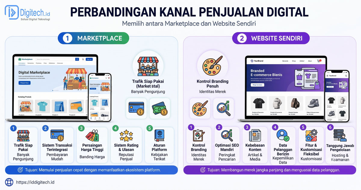 Perbedaan Marketplace Dan Website Toko Online