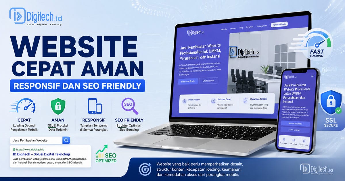 Website Cepat Aman Responsif Dan SEO Friendly Untuk Mendukung Promosi Bisnis